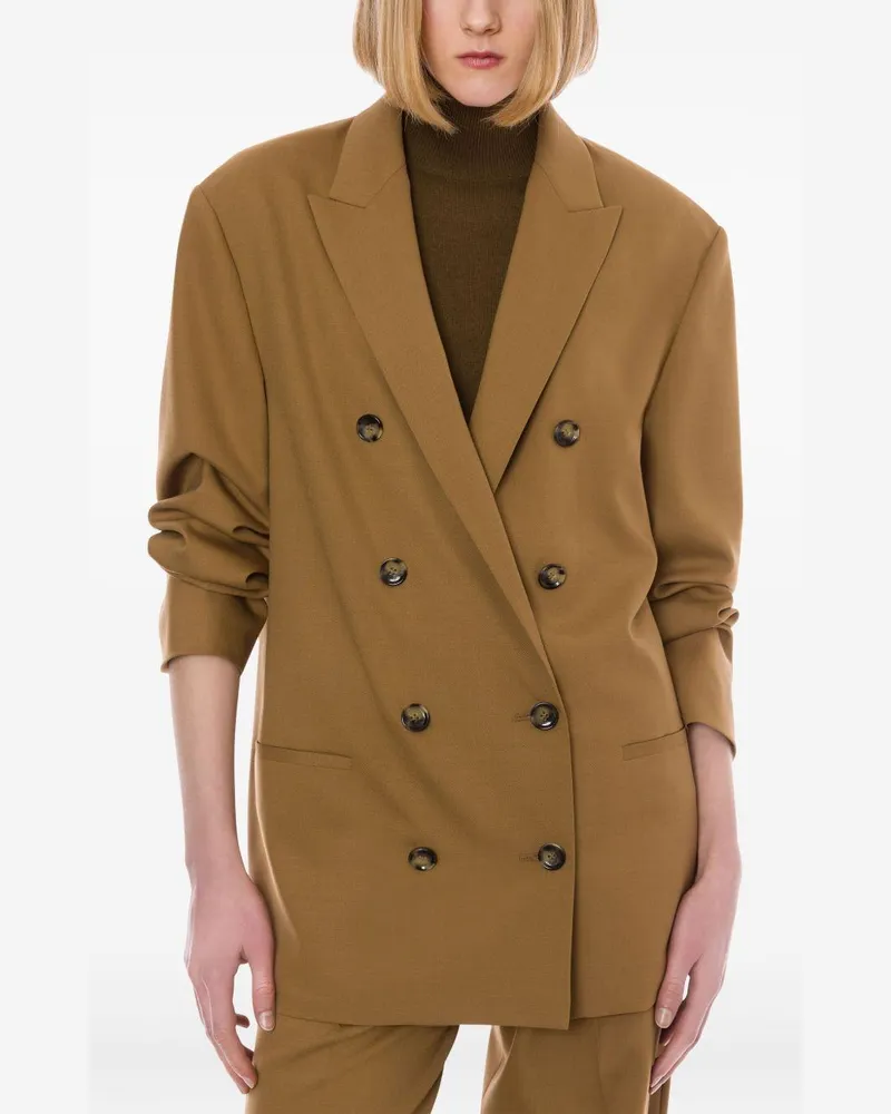 Alberta Ferretti Women's Suit Ochre Polyester Dress Brown