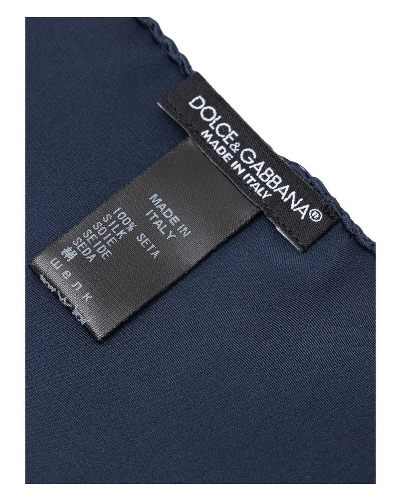Dolce & Gabbana Men's Blue Silk Pocket Square Accessory Blue