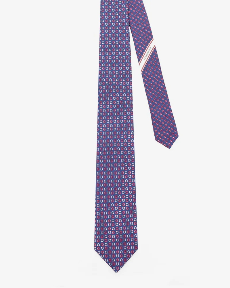 Ferragamo Men's Silk Tie Capitano Blue Ties & Bow Blue