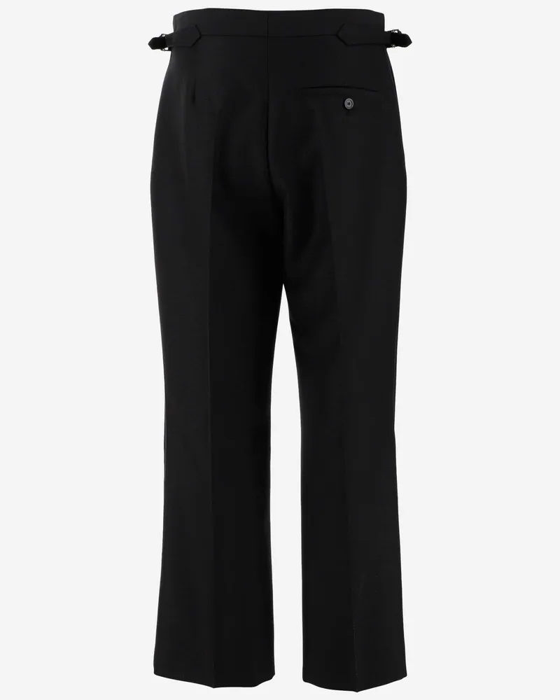 Balenciaga Wool-Blend Pleated Trousers — Black Black