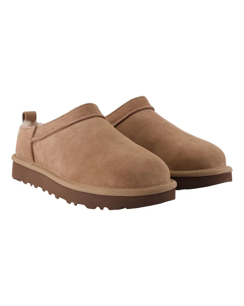 UGG Women's Classic Micro Ankle Boots -  Leather Neutral Lambskin Shoes Ankle-Boots Beige