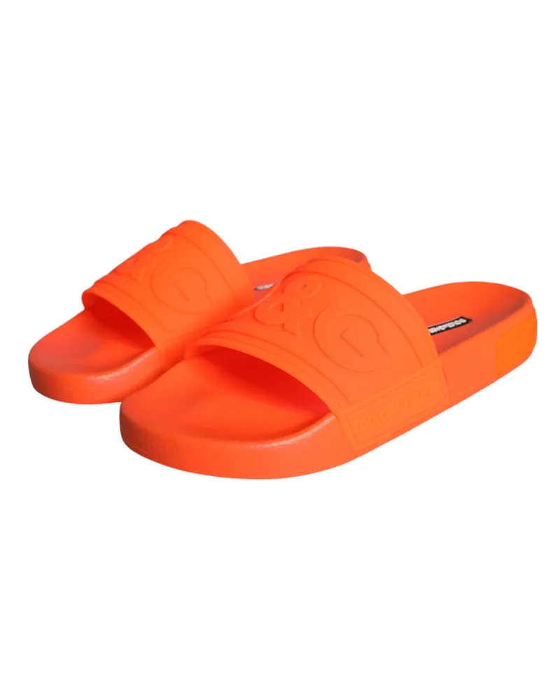 Dolce & Gabbana Women's Orange Rubber Slides Sandals Beachwear Shoes Orange