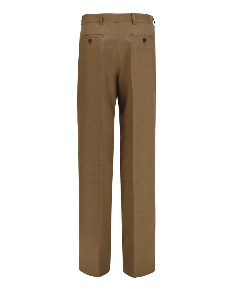 Prada Women's Tailored Wool Pants Tabacco Merino Ovis Aries Trousers Tabacco