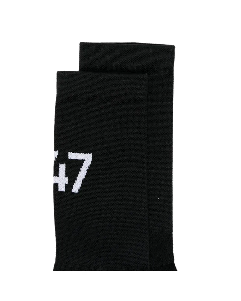 REPRESENT Intarsia Logo Calf-Length Socks — Black Black