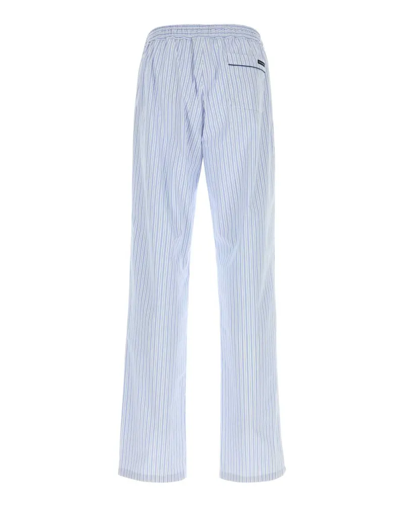 Dolce & Gabbana Gvrmatfr510 S8051 Rigato Exterior: Cotton Silk Pantaloni Trousers Blue