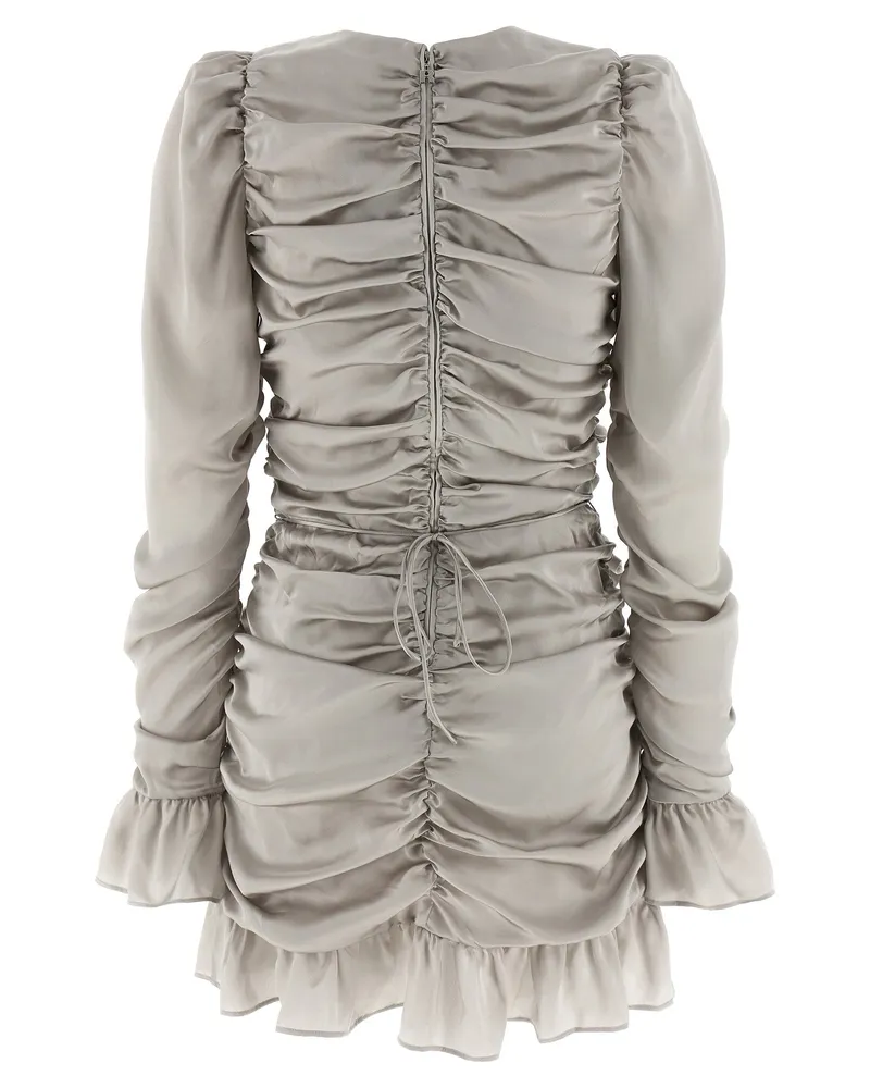 ROTATE Birger Christensen LS Mini Bow Dress — Beige Beige