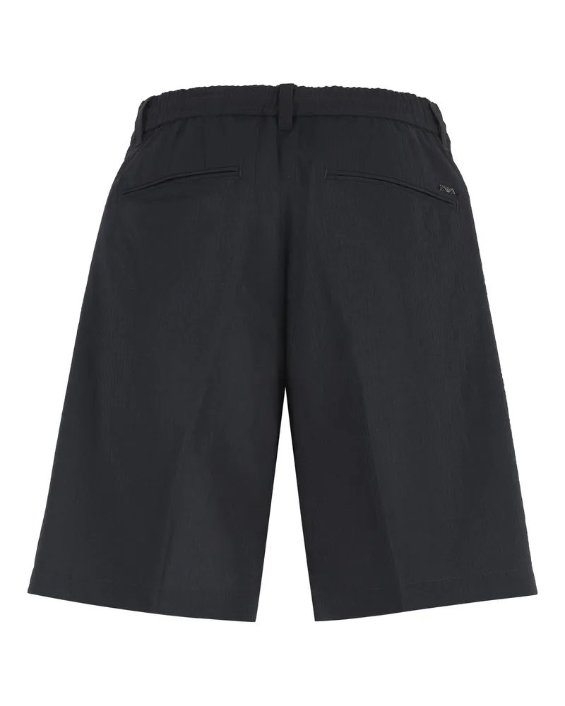 Emporio Armani Men's Bermuda Shorts Techno Fabric Blue Polyester Blue