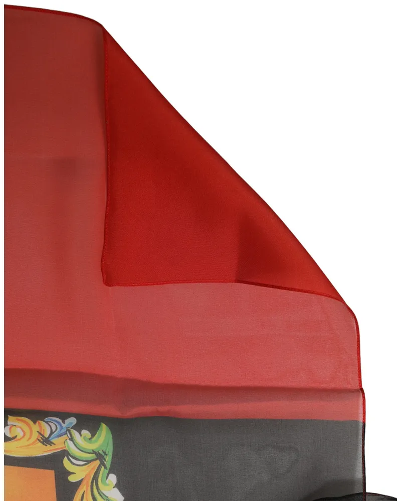 Dolce & Gabbana Silk Printed Fresco Shawl — Multicolor Multicolor
