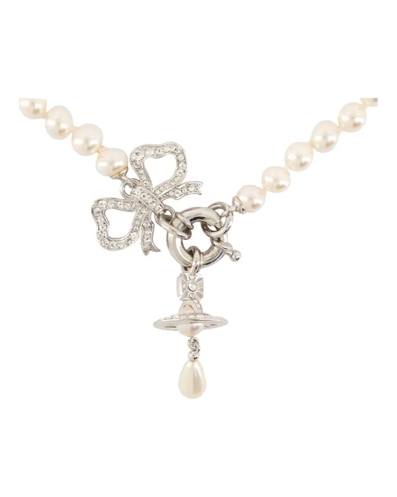 Vivienne Westwood Pearl and Silver Necklace — Silver Silver