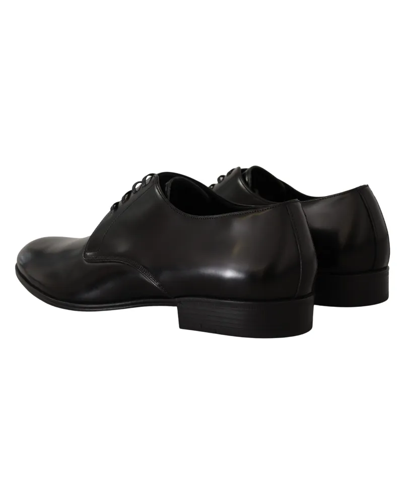 Dolce & Gabbana Men's Black Leather Lace Up Formal Derby Shoes Black