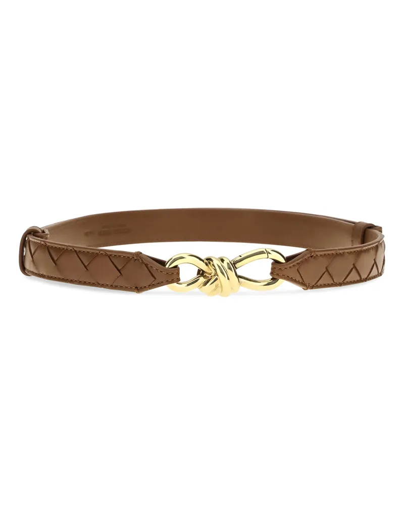 Bottega Veneta Women's Belt Andiamo Tannin-Muse Brass Lamb Leather 