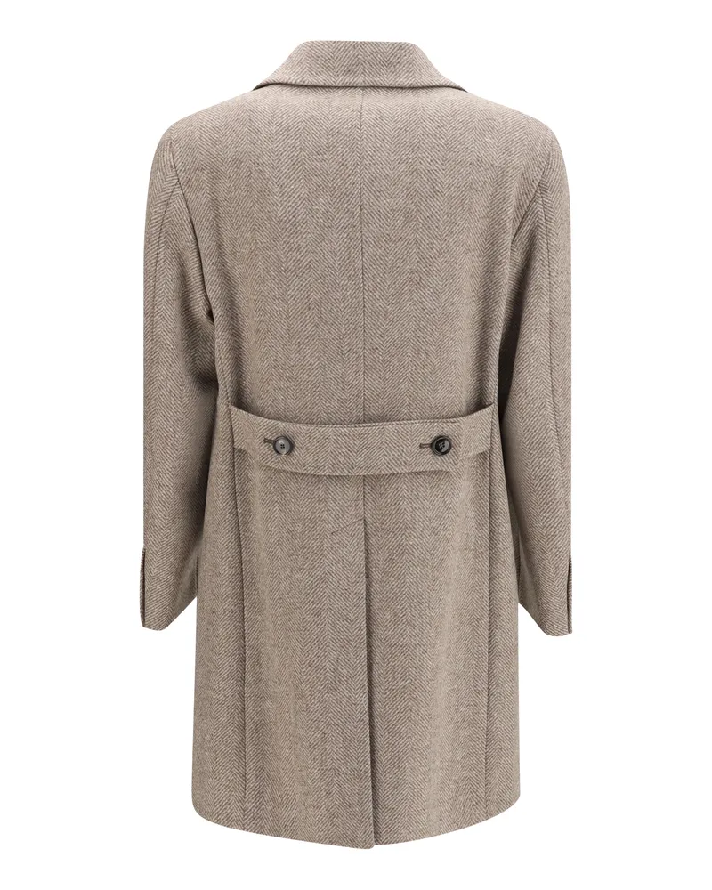 Tagliatore Double-Breasted Wool Coat — Beige Beige