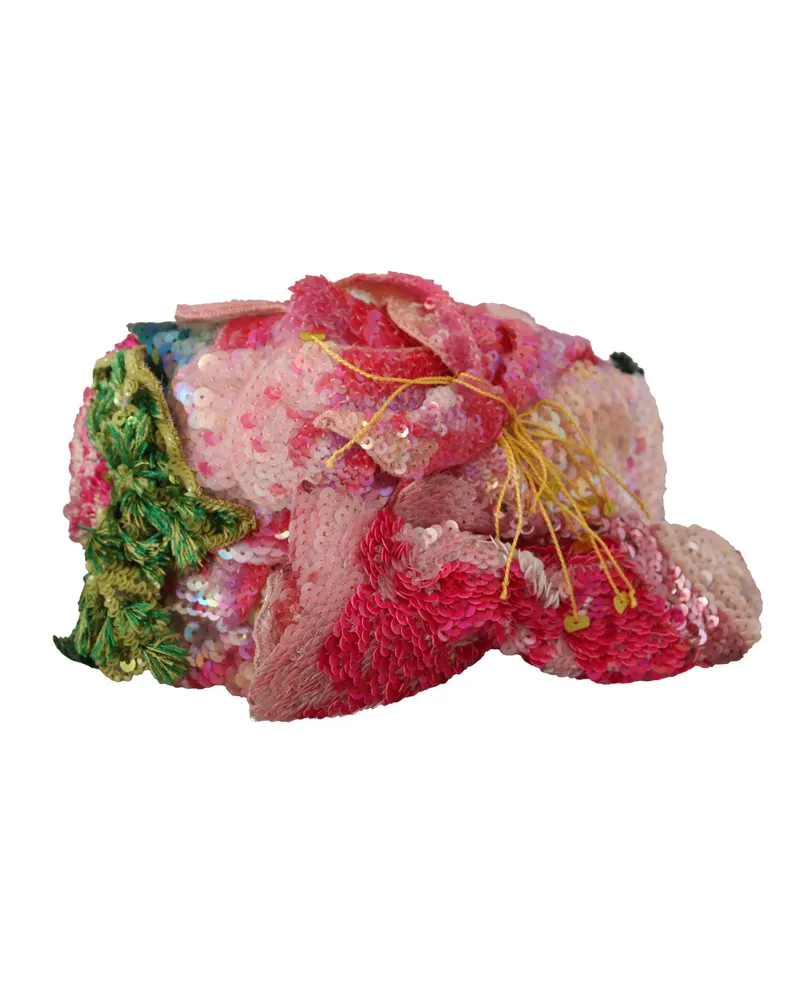 Dolce & Gabbana Women's Multicolor Sequined Lurex Black Hair Headband Nylon Silk Elastane Accessory Multicolor