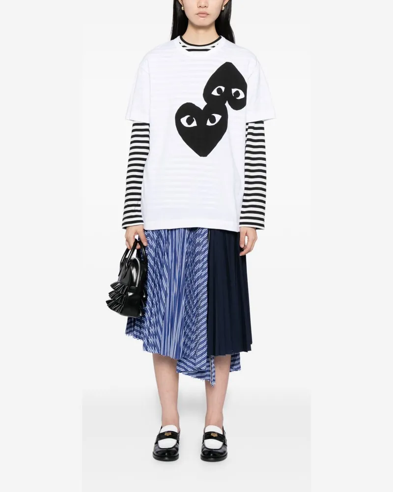 Comme des Garçons Black Heart Graphic T-shirt — White White