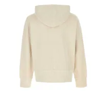Men Double Hoodie Beige Cotton Sweater