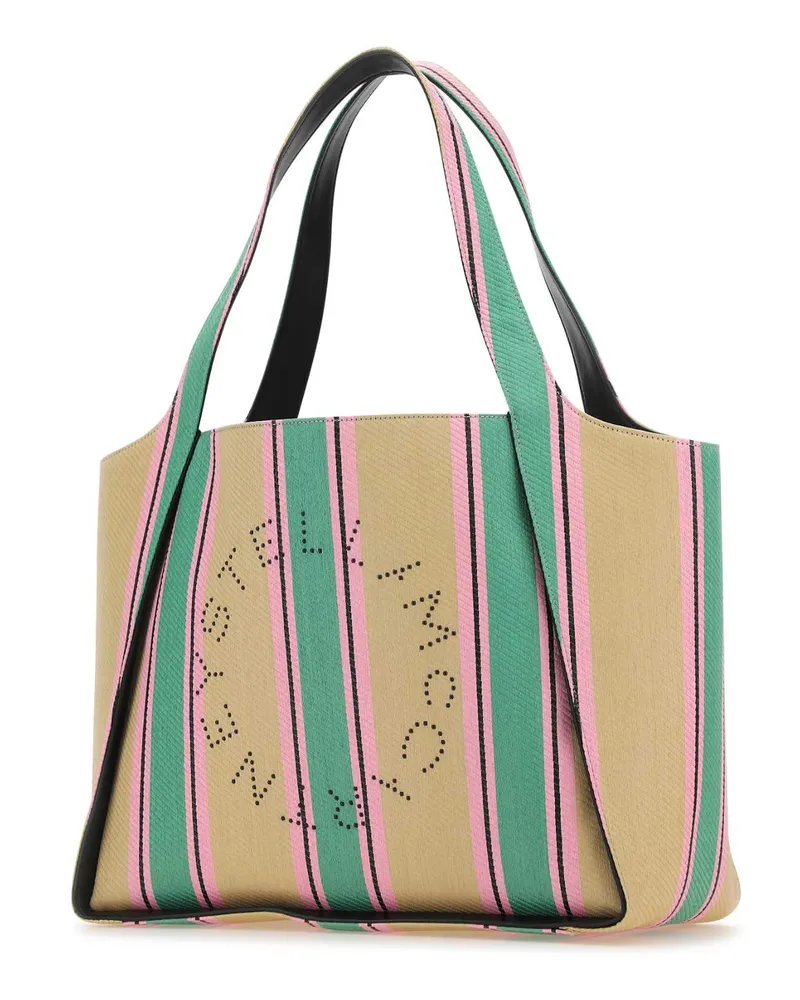 Stella McCartney Women's Embroidered Raffia Stella Logo Shopping Bag 3000 Borse A Mano Multicolor