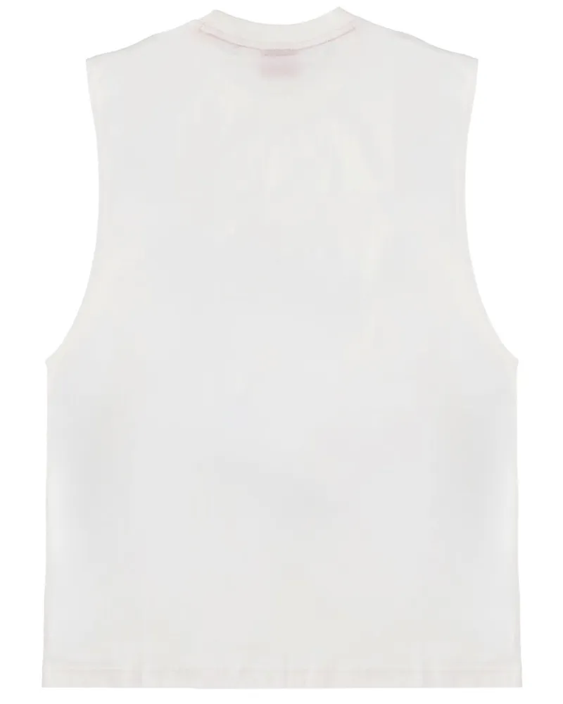 HUGO BOSS Logo-Detail Cotton T-shirt — White 