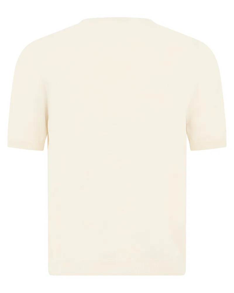 Slowear Men's Short-Sleeve Cotton Sweater Ivory Sweatshirts Ivory