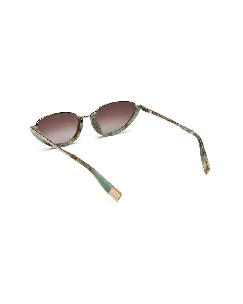 Furla Women's Sunglasses Light Gold-Brown Gradient Metal Gold