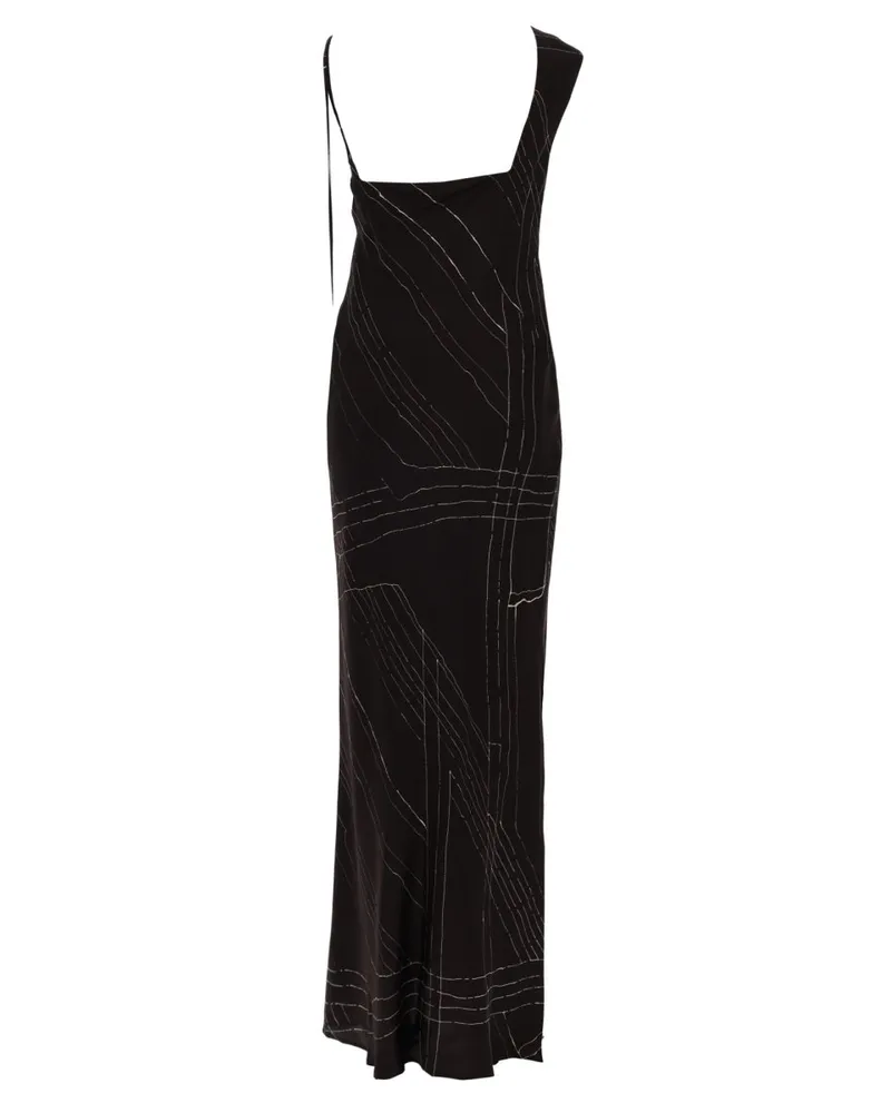 ALYSI Long Silk Dress — Brown Brown