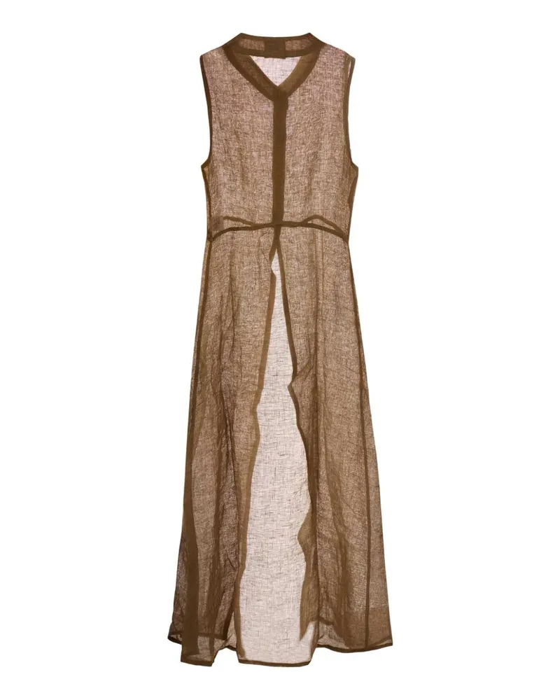 Le Kasha 1918 Women Biscuit Linen Biba Cardigan Sand Exterior: Abiti Dress Beige