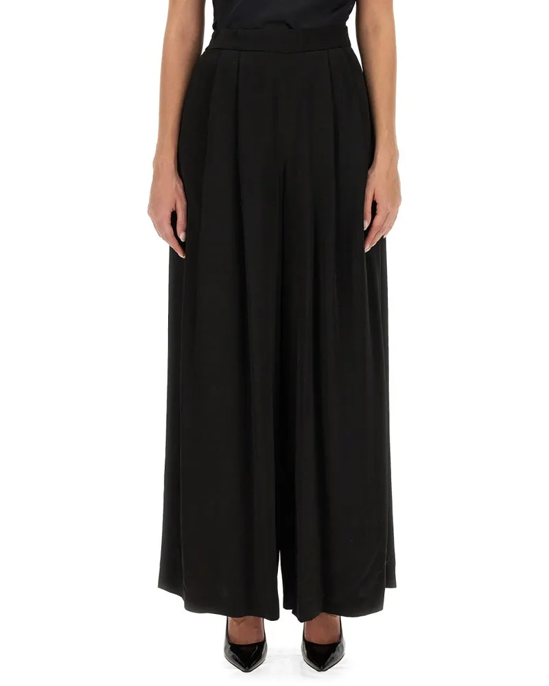 Fabiana Filippi Wide-Leg Viscose Blend Trousers — Black Black