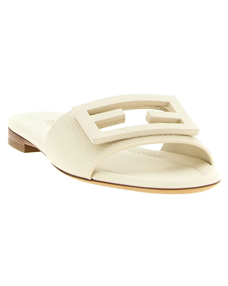Fendi Tube Slides — White White