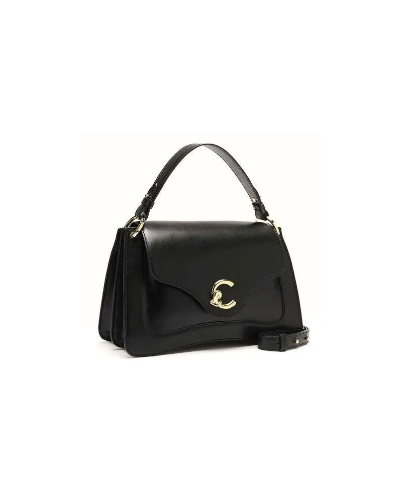 Coccinelle Women's Top Handle Bag Black Calf Split - Top-Handle-Bags Black