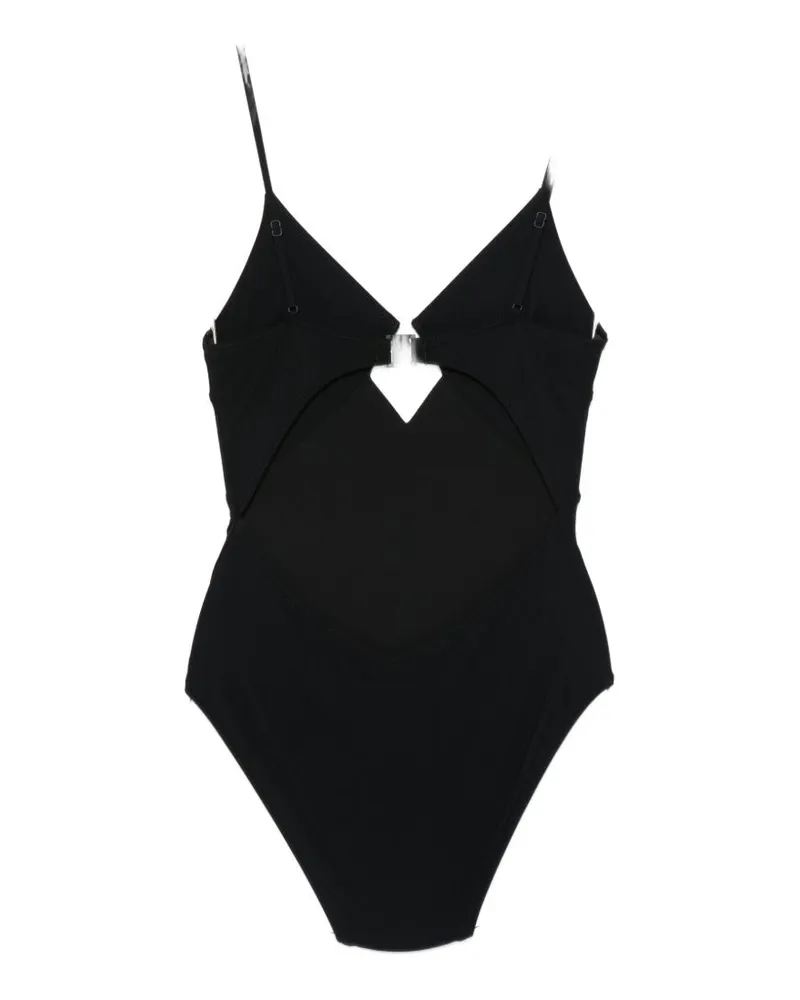 Zimmermann V-Neck Cutout Swimsuit — Black Black