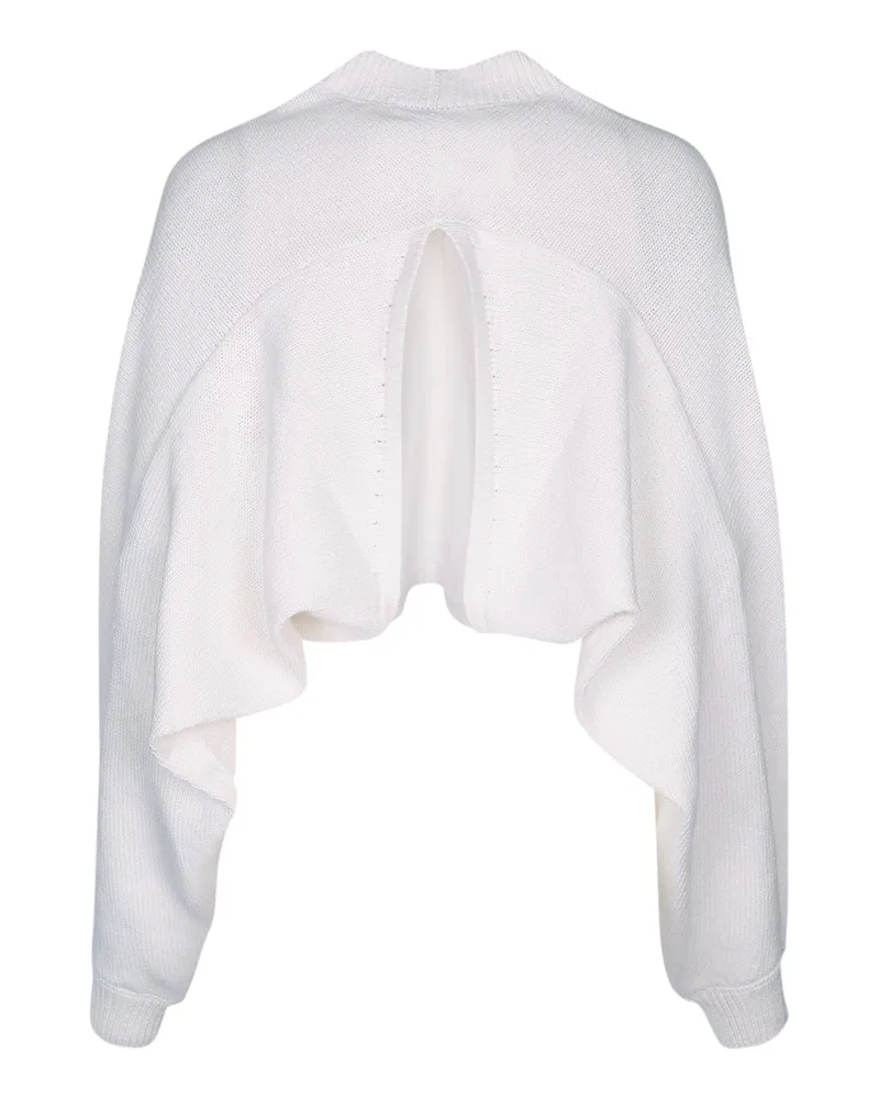 Alaïa Women's Batwing Jumper White Ribbed Knit White