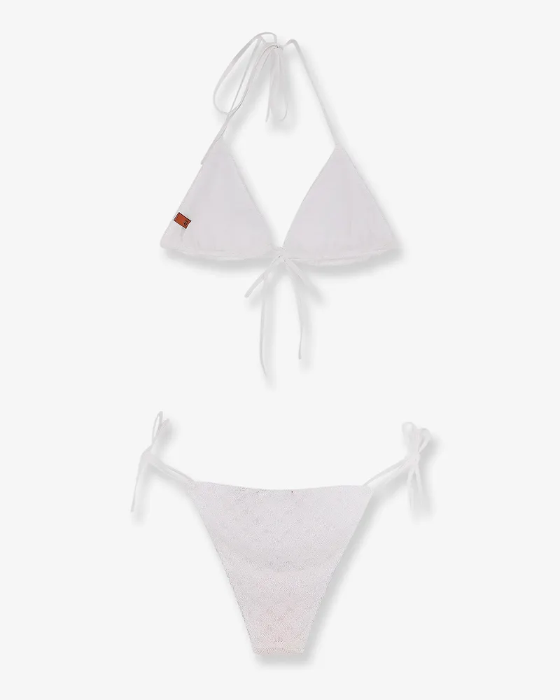 Missoni Women's Embroidered Bikini White Viscose Swimwear Sea Clothing White