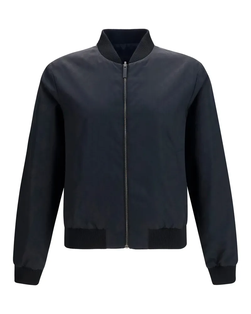 Gucci Men's Jacket Reversible Zip Silk Faille Black Polyamide Shirt Black