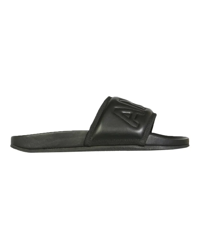 AMBUSH Leather Slide Sandals — Black Black
