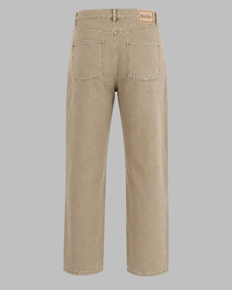 Drôle de Monsieur Cotton Denim Jeans — Beige Beige