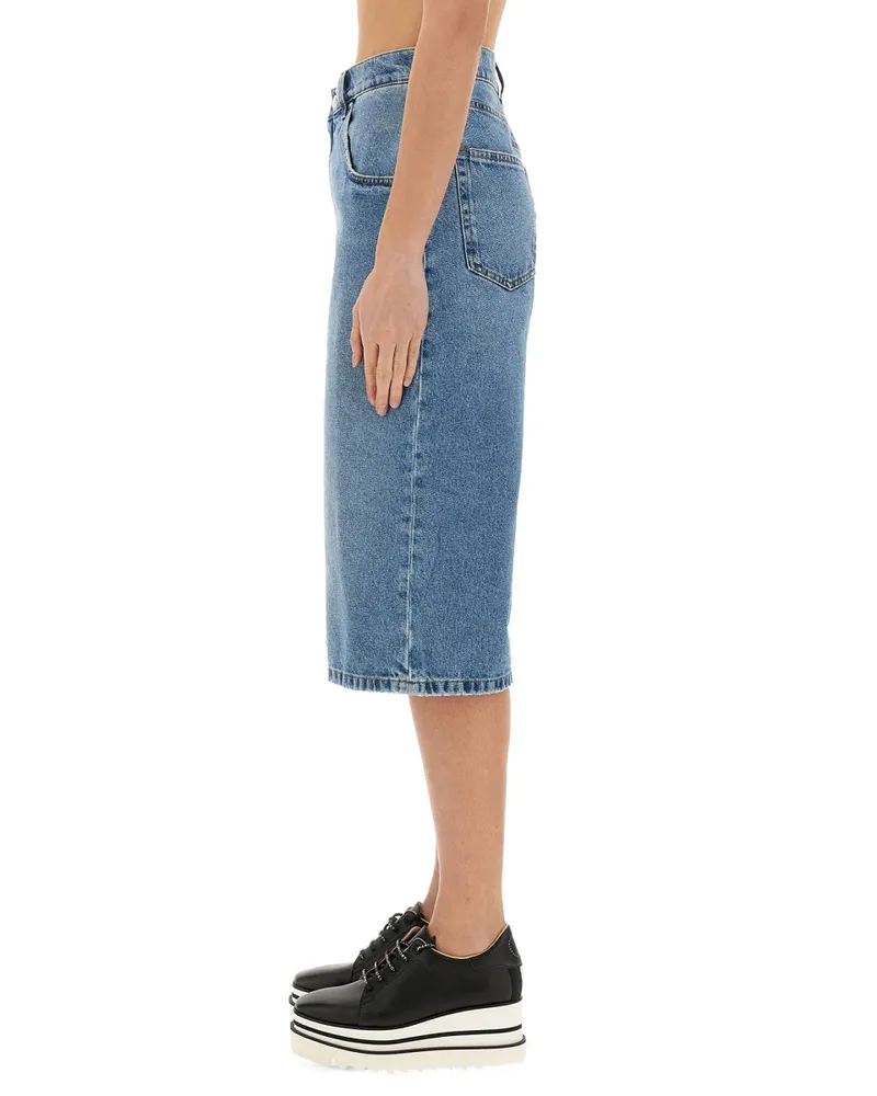 Stella McCartney Denim Cotton Bermuda Shorts — Blue Blue