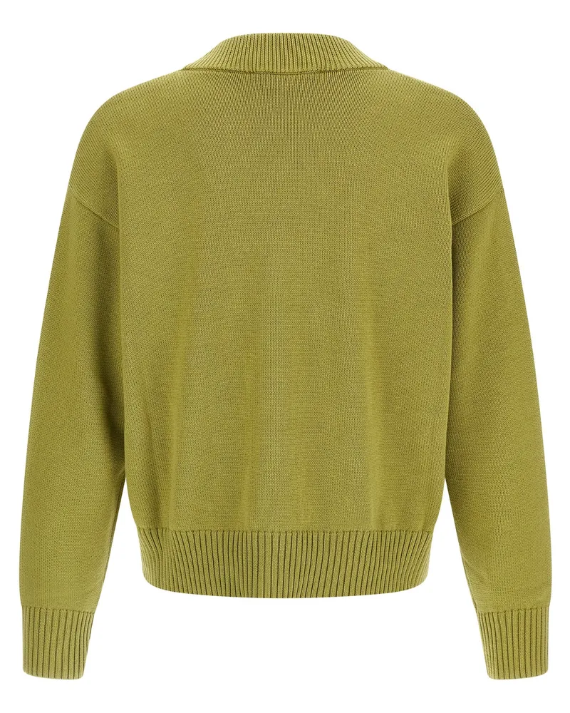 AMI Paris Men's Bicolor Wool Cardigan Clothing Green