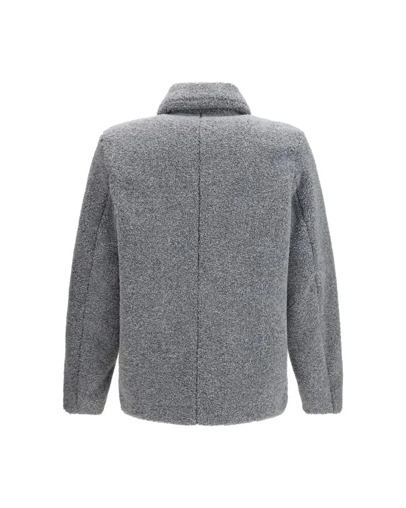Herno Teddy-Effect Mélange Jacket — Gray Gray