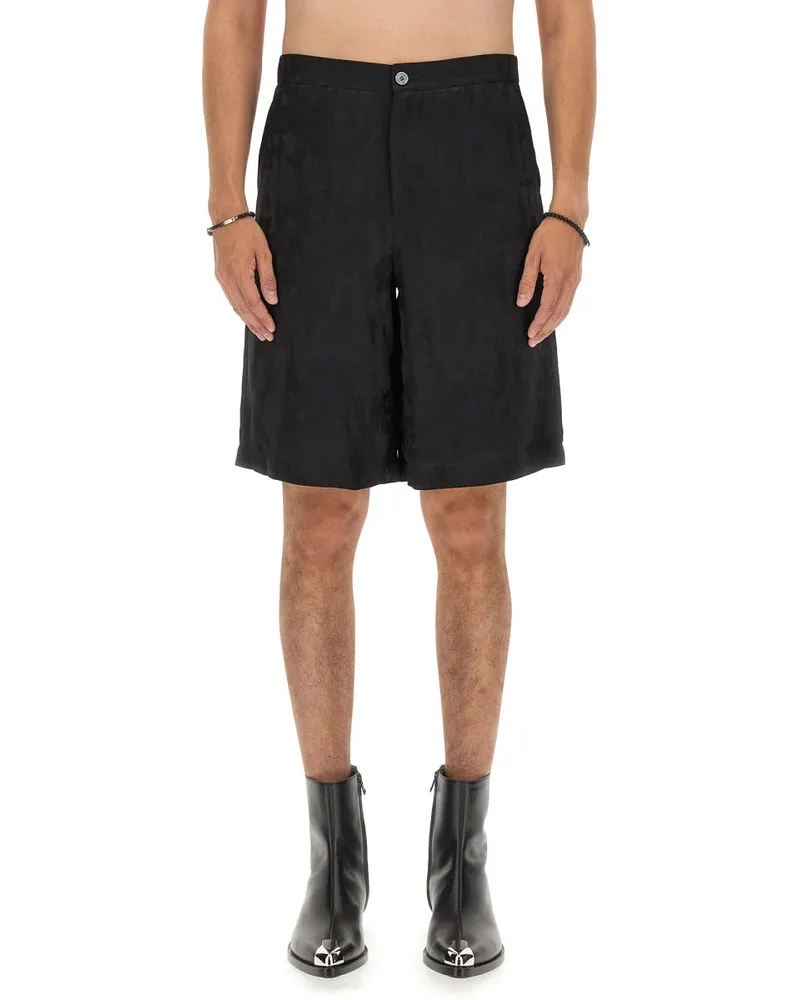 Alexander McQueen Viscose Bermuda Shorts — Black Black