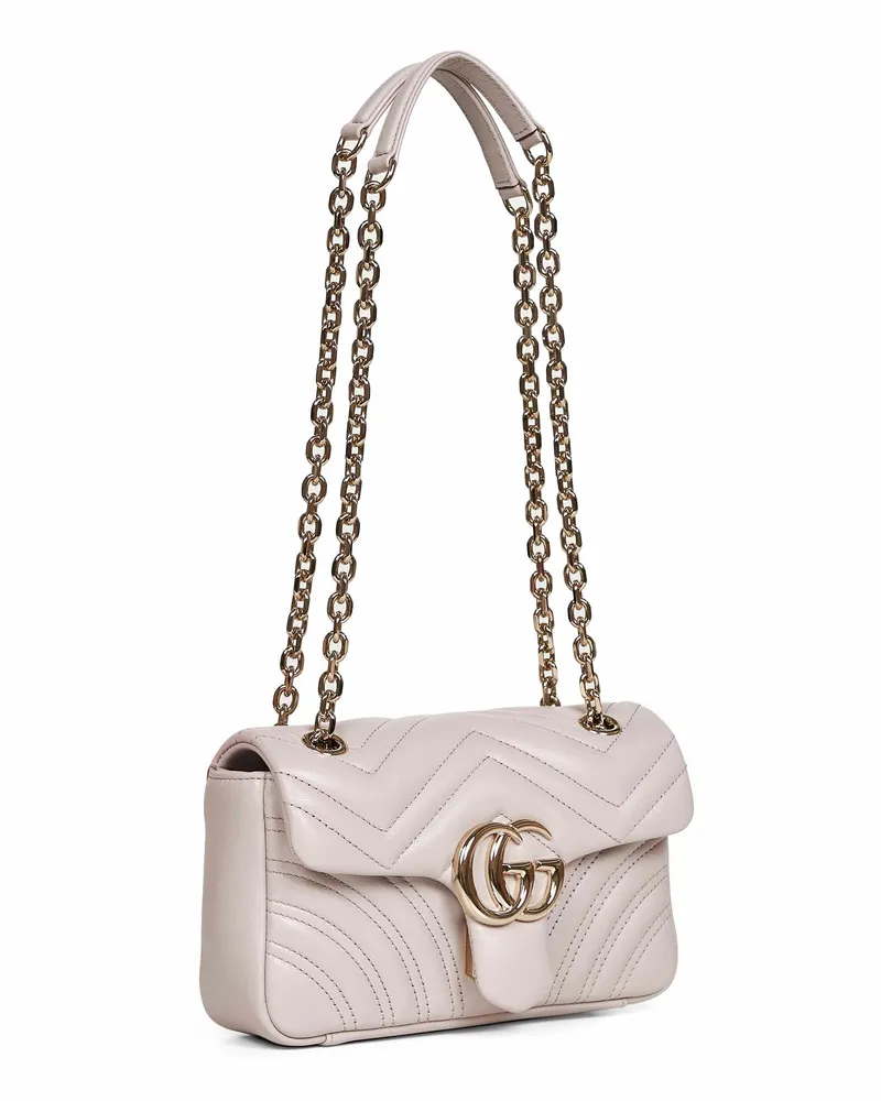 Gucci Women's Shoulder Bag Gg Marmont Light Grey Lambskin Handbags Hand Grey