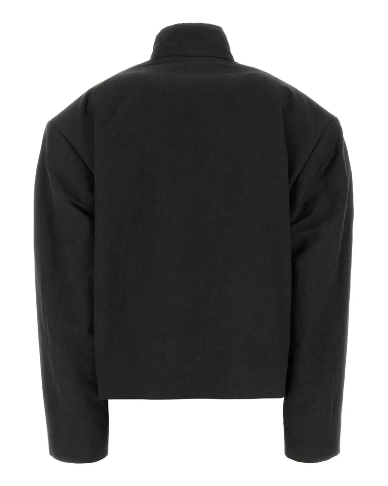 Balenciaga Women's Slate Linen Blend Jacket Black Giubbini Black