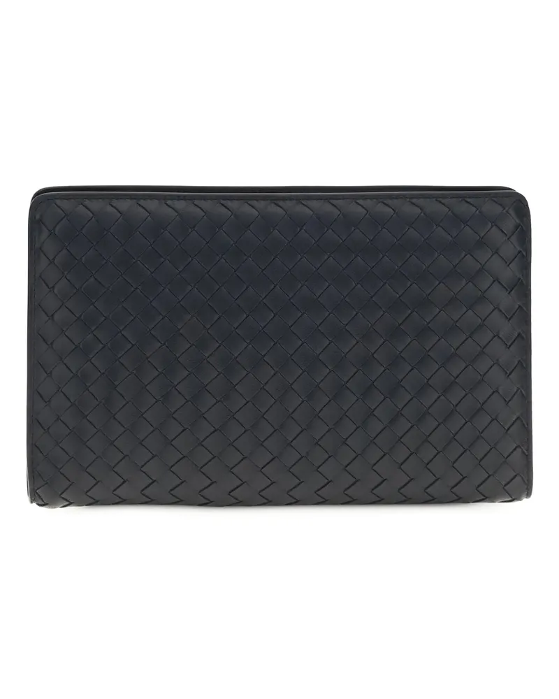 Bottega Veneta Women's Clutch Agenda Nappa Leather Midnight-Brass V-S Lambskin Wallets & Purses Black