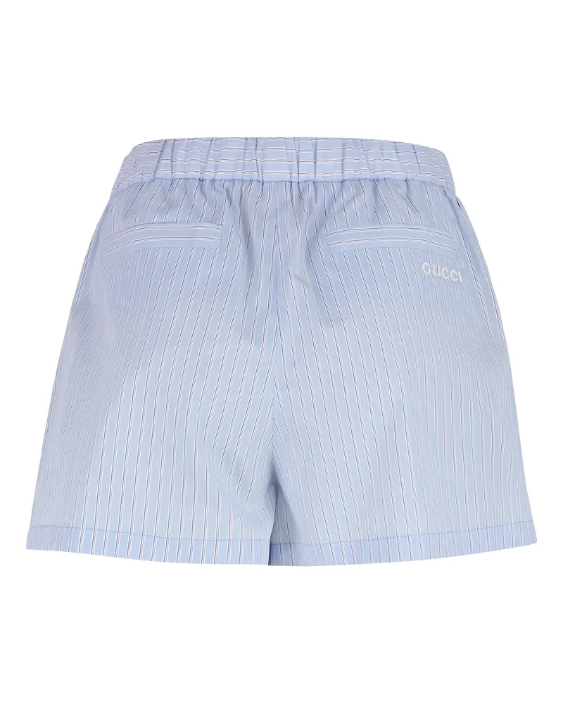 Gucci Women's Light Blue Cotton Shorts Blue