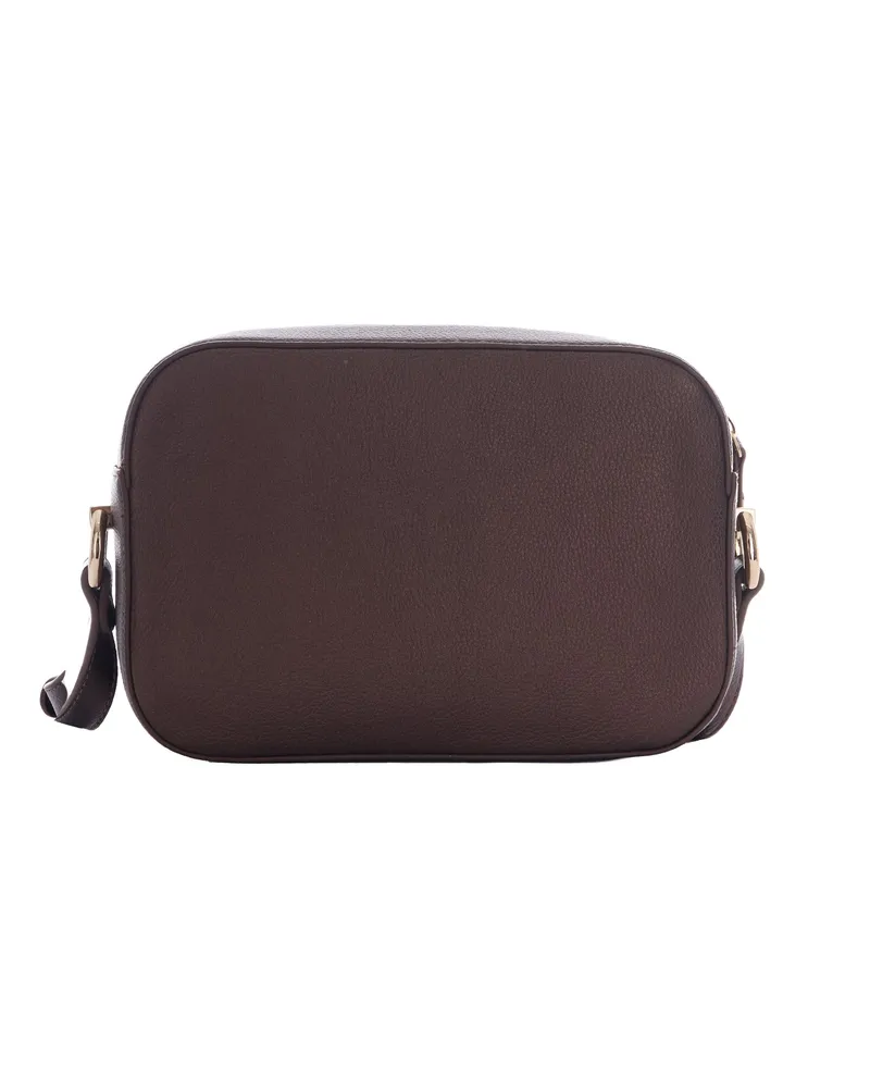 Liu Jo Women's Shoulder Camera Case M Dark Brown Metallic Polyurethane Bags Brown
