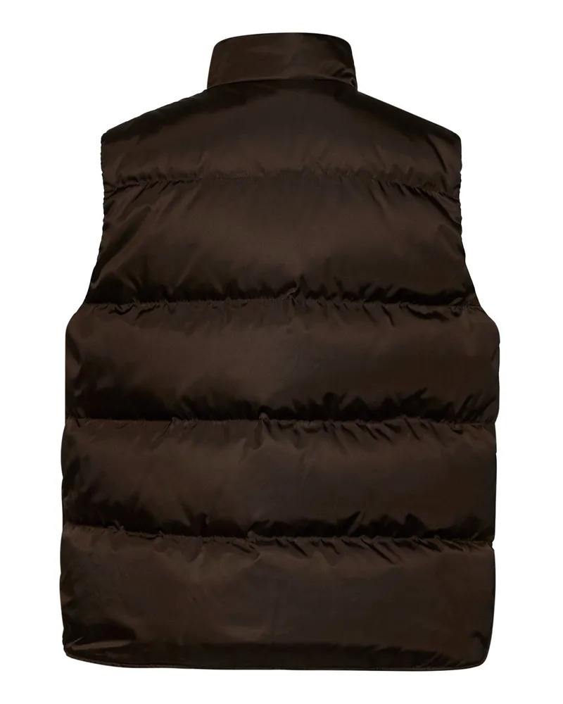 Prada Women's Padded Vest Re-Nylon Brown Recycled Polyamide Puffer Jackets Brown