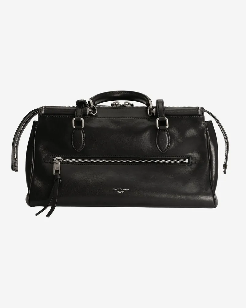 Dolce & Gabbana Women's Calfskin Shoulder Bag With Charm Black Black