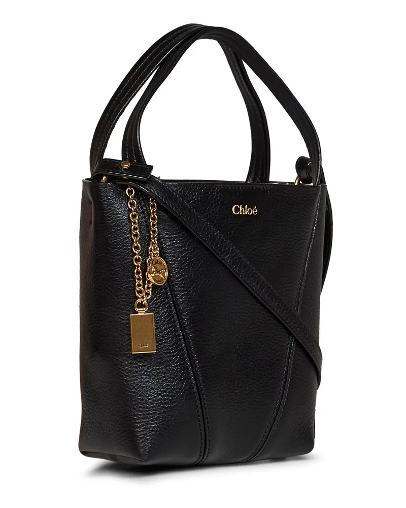 Chloé Women's Tote Bag Spin Small Black Calf Leather Handbags Hand Black