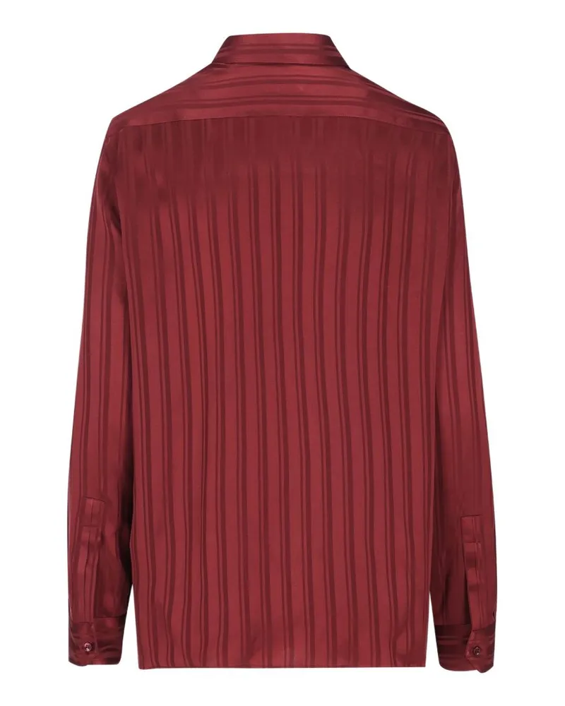 Saint Laurent Lavallière Silk Blouse — Burgundy Burgundy
