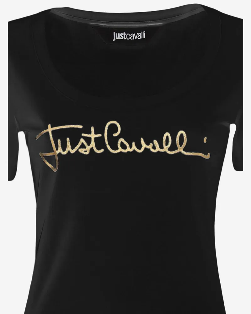 Just Cavalli Women's T-Shirt Stretch Cotton Black T-Shirts & Jerseys Black