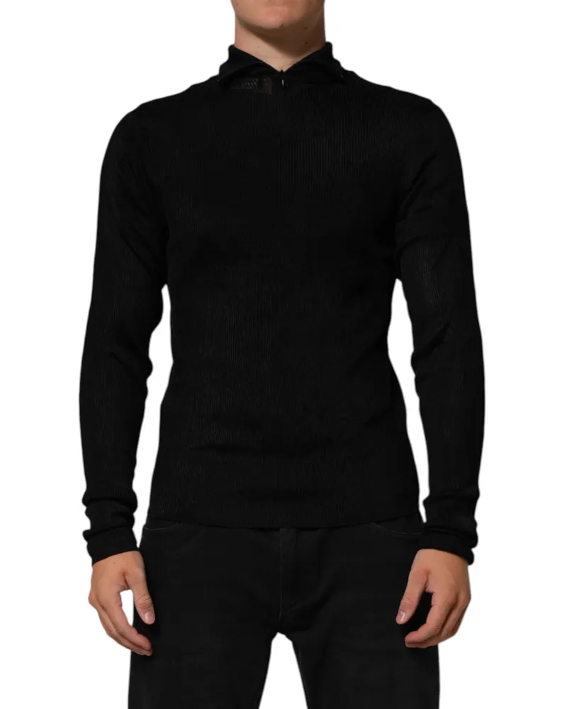 Dolce & Gabbana Men's Viscose Turtleneck Black Nylon Black