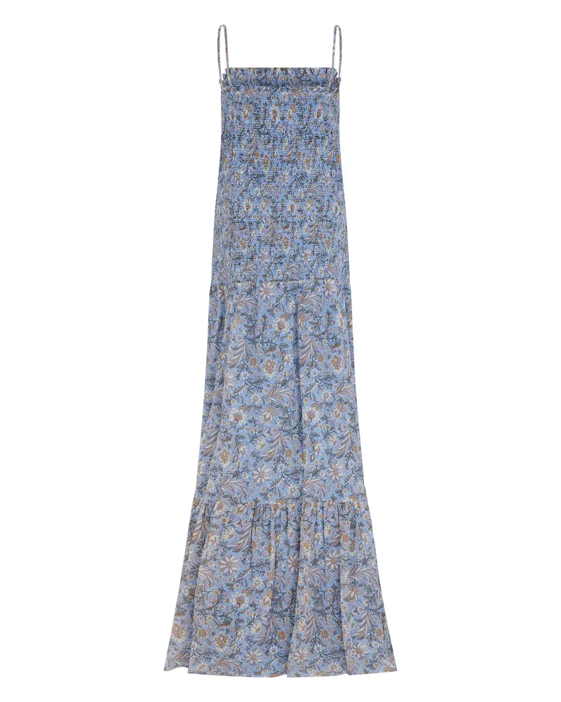 Veronica Beard Floral Print Viscose Dress — Blue Blue